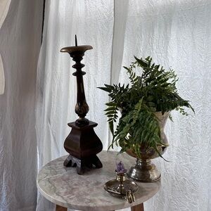 Filigree Wooden Pillar Candle Holder